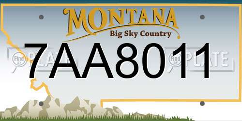 7AA8011 Montana License Plate