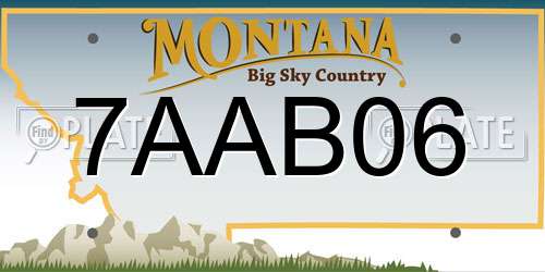 7AAB06 Montana License Plate