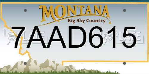 7AAD615 Montana License Plate