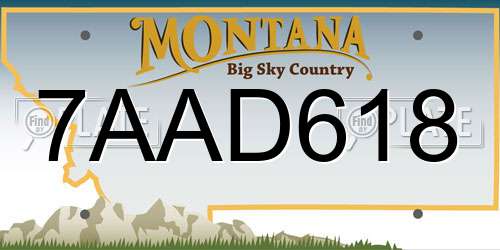 7AAD618 Montana License Plate