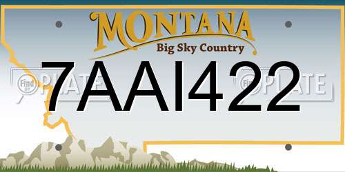 7AAI422 Montana License Plate