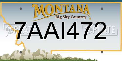 7AAI472 Montana License Plate