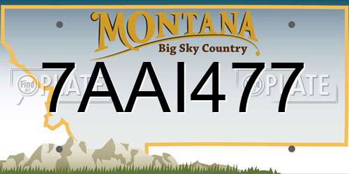 7AAI477 Montana License Plate