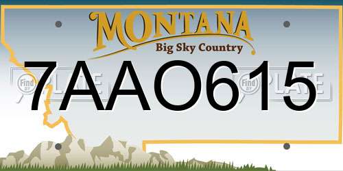 7AAO615 Montana License Plate