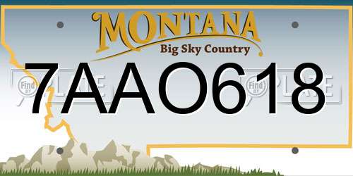 7AAO618 Montana License Plate