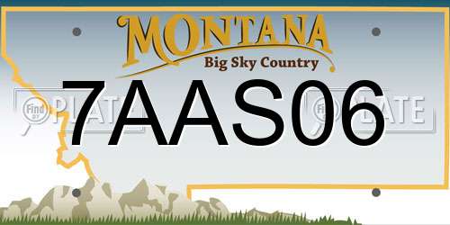 7AAS06 Montana License Plate