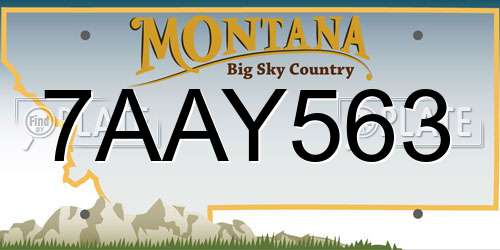 7AAY563 Montana License Plate