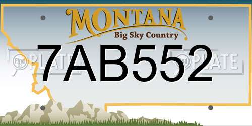 7AB552 Montana License Plate