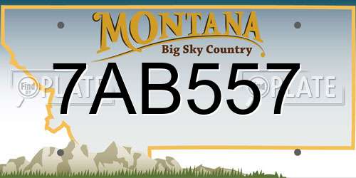7AB557 Montana License Plate