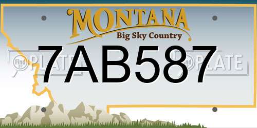7AB587 Montana License Plate