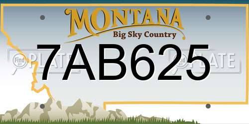 7AB625 Montana License Plate