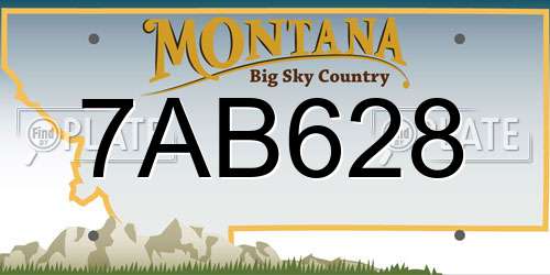 7AB628 Montana License Plate