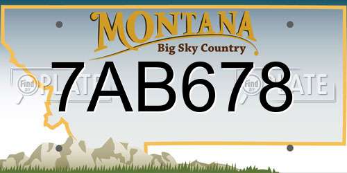7AB678 Montana License Plate