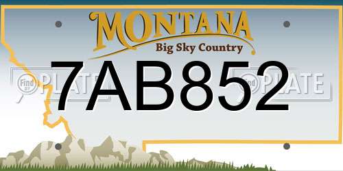 7AB852 Montana License Plate