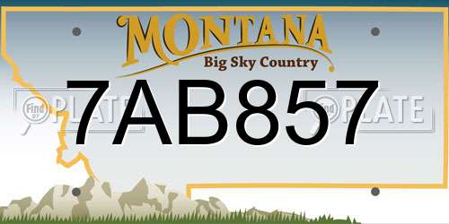 7AB857 Montana License Plate