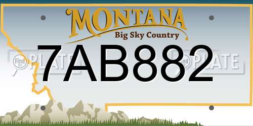 7AB882 Montana License Plate