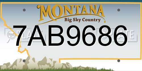 7AB9686 Montana License Plate