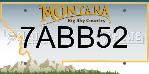 7ABB52 Montana License Plate