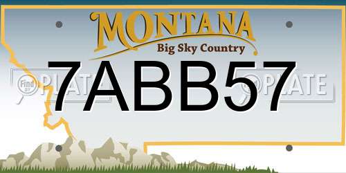 7ABB57 Montana License Plate