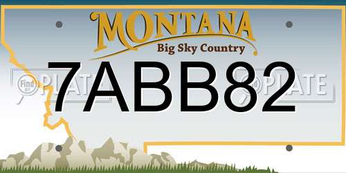 7ABB82 Montana License Plate