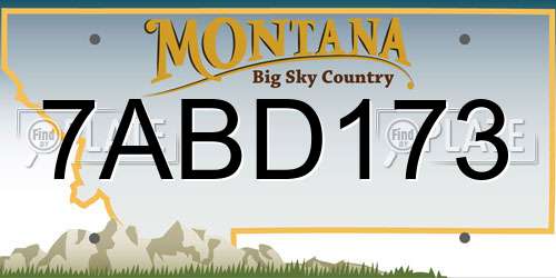 7ABD173 Montana License Plate