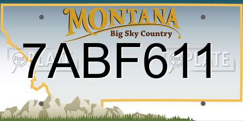 7ABF611 Montana License Plate