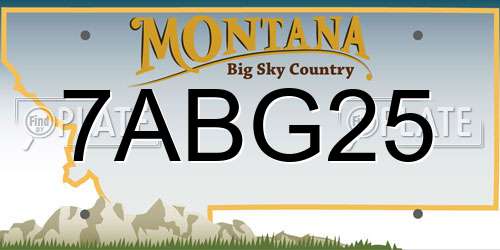 7ABG25 Montana License Plate
