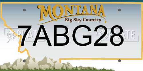 7ABG28 Montana License Plate
