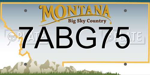 7ABG75 Montana License Plate