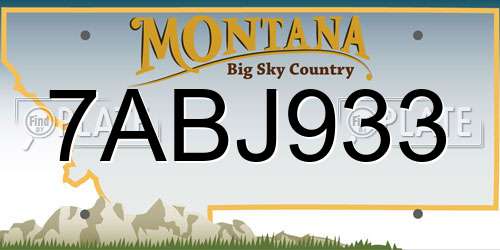 7ABJ933 Montana License Plate