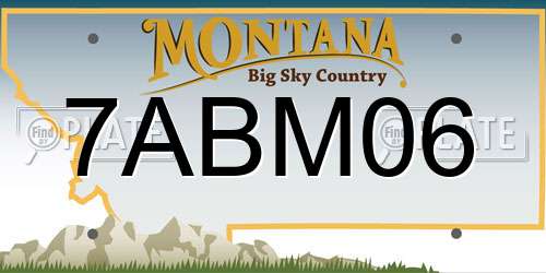 7ABM06 Montana License Plate