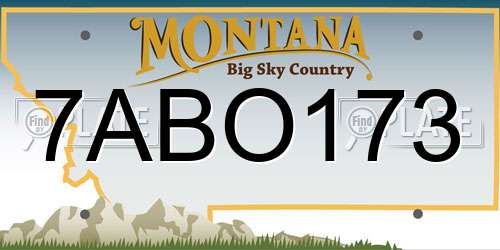 7ABO173 Montana License Plate