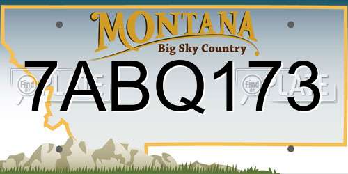 7ABQ173 Montana License Plate