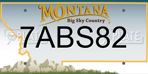 7ABS82 Montana License Plate