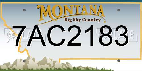 7AC2183 Montana License Plate