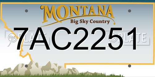 7AC2251 Montana License Plate