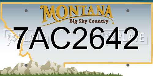 7AC2642 Montana License Plate