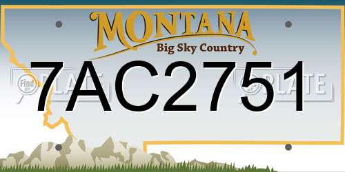 7AC2751 Montana License Plate