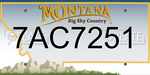 7AC7251 Montana License Plate