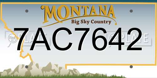 7AC7642 Montana License Plate