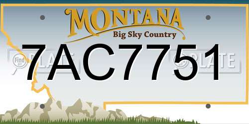 7AC7751 Montana License Plate