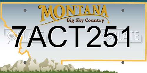 7ACT251 Montana License Plate