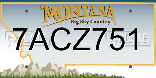 7ACZ751 Montana License Plate