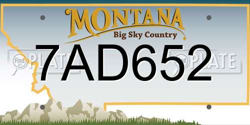 7AD652 Montana License Plate