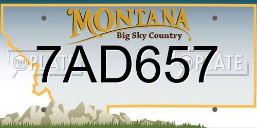 7AD657 Montana License Plate