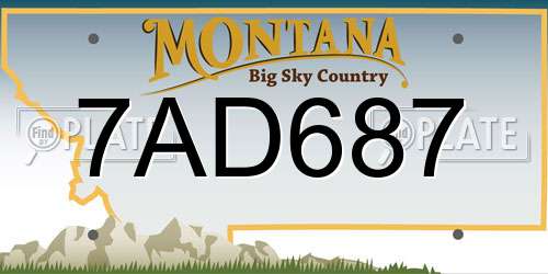 7AD687 Montana License Plate