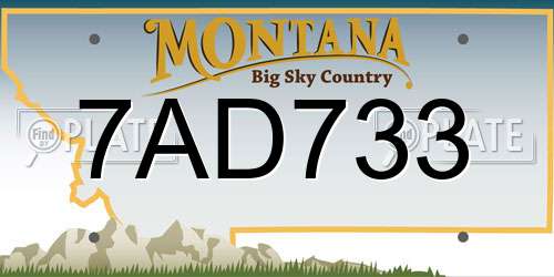 7AD733 Montana License Plate