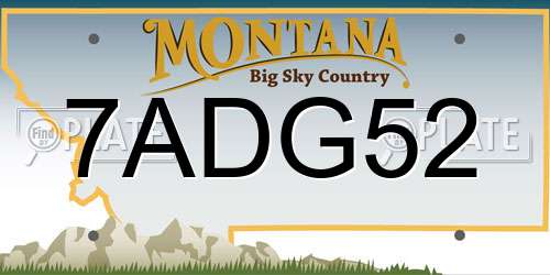 7ADG52 Montana License Plate