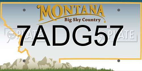 7ADG57 Montana License Plate