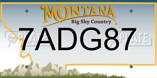 7ADG87 Montana License Plate